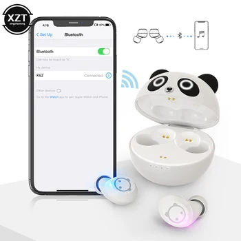 Armas TWS Traadita stereo Kõrvaklapid koos laadimise puhul/box Mini Cartoon Panda 5.0 Bluetooth Kõrvaklapid kõrva kõrvaklapid
