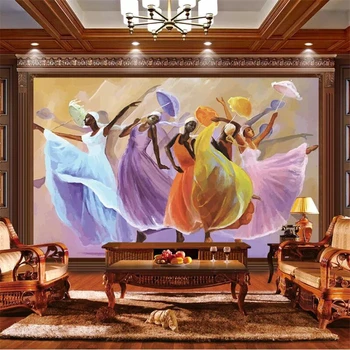 beibehang Kohandatud suur murals mood kodu kaunistamiseks värv-Aafrika tüdruk dance TV magamistoas seina tapeet de papel parede