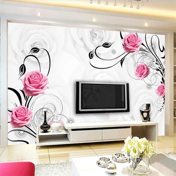 beibehang Kohandatud taustpildi 3d roosi muster tv taust seina-elutuba, magamistuba hotel dekoratiivset maali de papel parede обои
