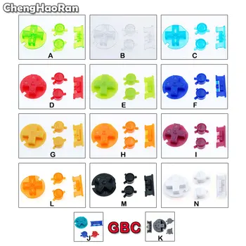ChengHaoRan Plastic Black/White Power OFF Nupud Võti D-Pad Gameboy Color GBC Värvikad Nupud GBC D Padjad B Nupud