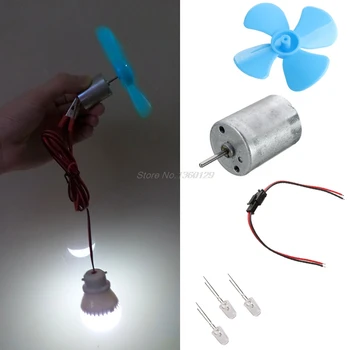 Mikro tuulikute Generaatori Mini Mootor, Millel Labad LED DIY Kit Hulgi & Tilk Laeva