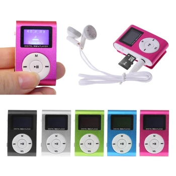 OOTDTY Mini USB-Metal Clip MP3 Mängija LCD Ekraan Toetus 32GB Micro SD TF Mälukaardi Pesa Digitaalse mp3-pleier