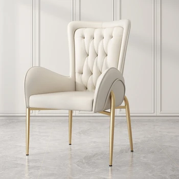 Põhjamaade Nahast söökla juhataja kaasaegne Tugitool hotel luxury design valge vastuvõtt tool kaubanduslik restoran mööbel diivan tool