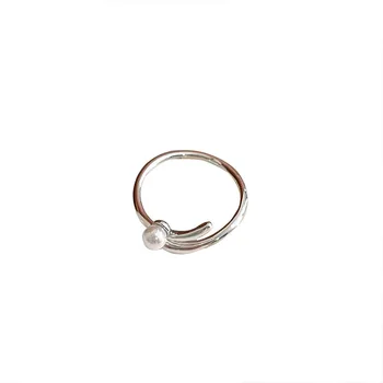 S925 Sterling Silver Pearl Ringi kujundas Naine Vähemuse Mood Lihtne nimetissõrme Rõnga Isikupärastatud Luksus Ehted