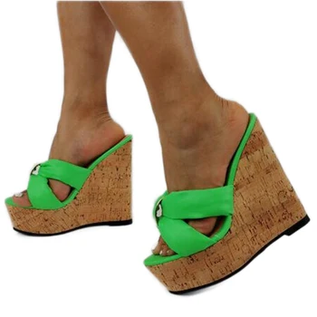 SHOFOO kingad Mood naiste kõrge heeled sussid. Väljas sussid. Umbes 15 cm kontsa kõrgus. Kiilud kanna. Suvel naiste kingad.