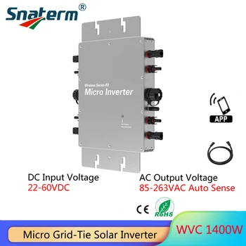 WVC 1400W 1600W Päikese-Grid Inverter IP65 Sisend DC22V-60V, et 120V 230V Auto Mõttes Mobile APP kaugseire