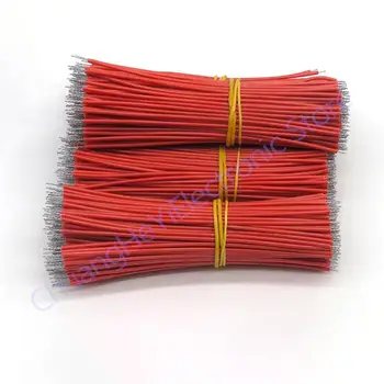 100TK 30AWG 100mm 10cm pikkuse Punase Värvi sirge, mis ühendab tin plating line DIY Punane Värv Elektroonilise Traat 0.8 mm Keevitus
