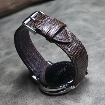 18 19 20 21 22 mm Sisalik Nahk Käsitöö Nahast Watchband Vintage Must Käevõru Randme Bänd Õhuke Rihm Kõrge kvaliteediga Pehme Käevõru