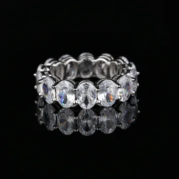 2023 Uus S925 Hõbe Imitatsioon Diamond Ring 5 * 7 Tuvi Muna Teemant Sõrmus Naiste Euroopa ja Ameerika Ringi piiriüleseid