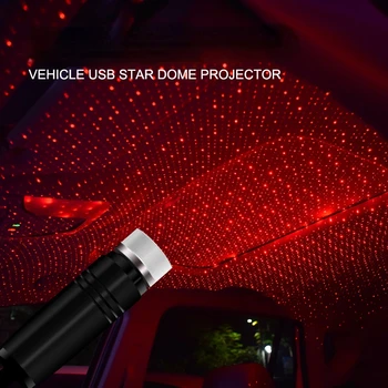Auto-USB-Liides Dekoratiivsed Star Tuled Kodus Lakke Atmosfääri Dome Tuled Auto Modifitseeritud Laser Projektsioon Dekoratiivsed Tuled