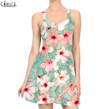 CLOOCL Uus Mood Naiste Mini Kleit Roosa Lilled Muster 3D-Printimine Suveks Naiste Lühike Varrukateta Kleidid Vabaaja Stiil