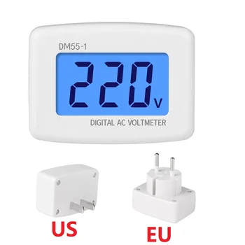 Digitaalne voltmeeter ELI ja USA pistiku pinge meetri pistikupesa tester pinge LCD ekraan voltmeeter 110V 220V seina paneeli voltmeeter DM55-1