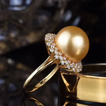 DIY pearl tarvikud S925 sterling hõbe ehted concealer kuld sõrmus tühi omanik Sobivad 11-13mm helmed
