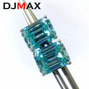 DJMAX 1ct Harv Smaragd Lõigatud Moissanite Kõrvarõngad Naistele Originaal 925 Sterling Silver Lady Moissanite Teemant Kõrvarõngas 2023