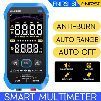 FNIRSI S1 Multimetro Digitale Intelligente CV Hz Con Kuvada Colori jaoks On Righe Tester 999 Conteggi Tensione AC DC