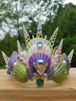 Hai, Merineitsi Crown Jää ja Lumi Crystal cos Hanfu Headdress Tarvikud Käsitöö Lolita Mere Shell Stiilis Mood Uudsus
