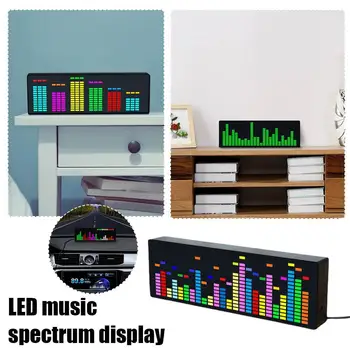 LED-Muusika Spektriga Valgust RGB Elektroonilise Kella Hääl Rütmi Car Audio Taseme Indikaator VU Meeter Auto Atmosfääri Lamp