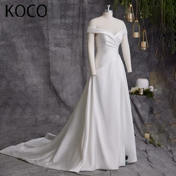 MACDOUGAL Elegantne Kohus Rongi Maha Õla pulmakleit-line vestido de noiva Nupud 2023 Naiste hommikumantel de mariée