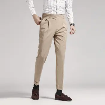 Meeste Kevad-Sügis Fashion Business Casual Vintage Stiilis Püksid Sobivad Püksid Mees Elastne Otse Ametliku Püksid Pluss Suurus C11