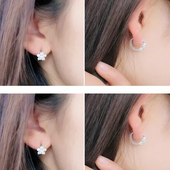 Mood tsirkoon lihtne korea versiooni lumehelves kõrva nuppu naiste mudelid