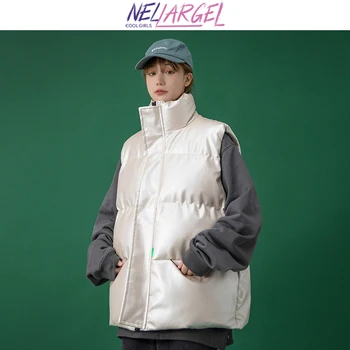 NELLARGEL Naiste Harajuku Vintage Y2k Talve Jope 2023 Naine korea Fashion Varrukateta Tegumoega Tüdruk Streetwear Mull Mantel Vest