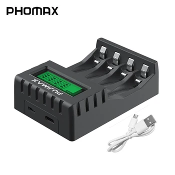 PHOMAX 4 Slots 1.2 V AAA/AA Ni-MH Taaslaetav Aku, Laadija ja Kõrge Kvaliteedi Kiire Laadimine Leibkonna Kaasaskantav Akulaadija