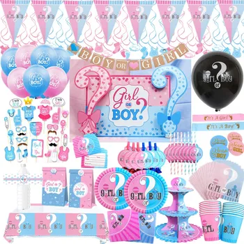Sugu Paljastada Tüdruk või Poiss Latex Balloon Baby Shower, Ühekordsed Nõud Sünnipäeva Teenetemärgi Lapsed Kasuks Tarvikud