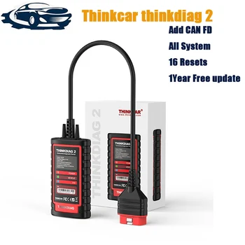 Thinkcar Thinkdiag 2 uut versiooni, KÕIK Auto Marki Canfd protokolli all Reset Teenus 1 Aasta Tasuta Auto OBD2 Diagnostika skanneri
