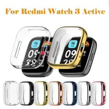 Täielikult Katta puhul Redmi Vaata 3 Aktiivne Kate Ultra-õhuke TPÜ Juhul Screen Protector for Xiaomi Watch3 Bumper Case