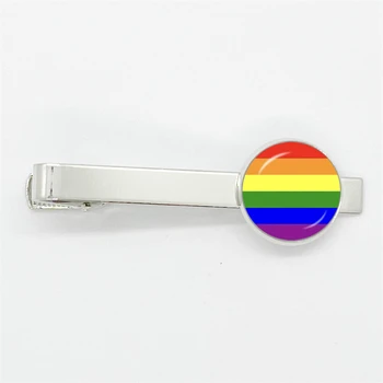 Uhkus Vikerkaare Lipu Lips Klambrid Klaasist Pärl LGBT lipsuklambriga Ornament Metallist Necktie Ikoonid Gay Homoseksuaalne Ehted Kingitus