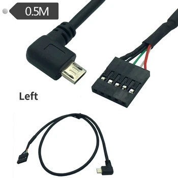 USB-Kaabel Micro 5P Vasak Põlv Mees Pea/DuPont 2.54/1*5P USB-fail, juhatuse kaabel-0,5 m