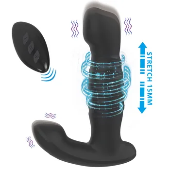 Uus Anal Vibraator Juhtmeta Kaugjuhtimispult Teleskoop Dildo Vibraatorid Mees Eesnäärme Massager Butt Plug Vibrador Anal Sex Mänguasjad