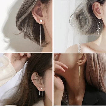 Uus korea Earings Geomeetriline Blokeerida Pikk Tutt Baar Tilk Kõrvarõngad Naistele Minimalism Isiksuse Kõrva Line Tolknema Ehted Kingitus