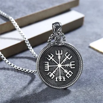 Uus Retro Viking Kompass Ripats Kaelakee Mehed Põhjamaade Mütoloogia Ouroboros Kaelakee Mood Biker Amulett Ehted Kingitus Kett