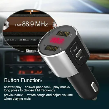 Vabad Bluetoothi Auto FM Transmitter MP3-Muusika Mängija Adapter USB Sisseehitatud Mikrofon Auto Elektroonika Auto Audio